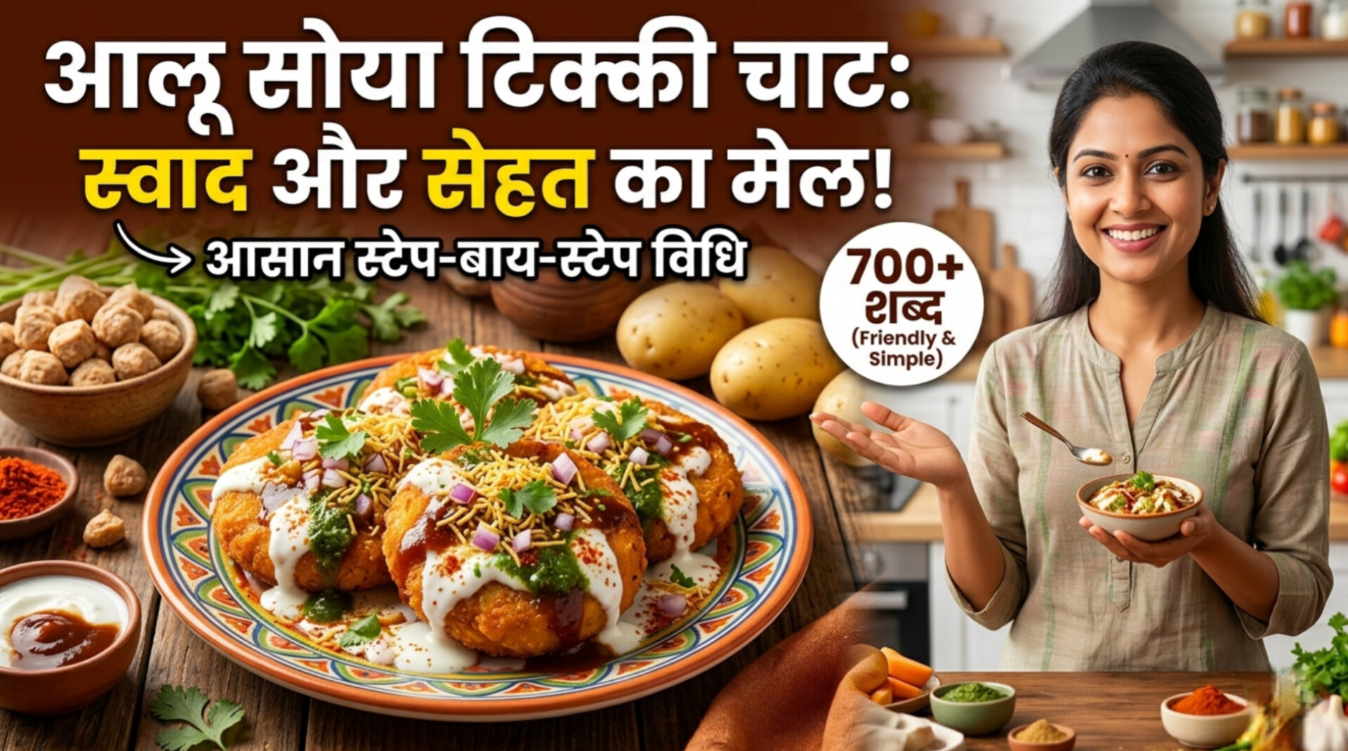 Aloo soya tikki chaat recipe